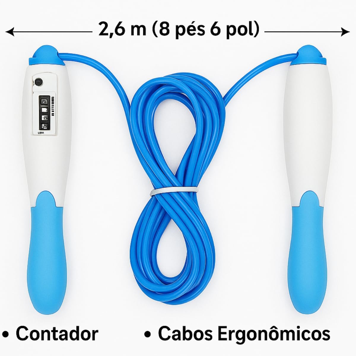 Corda De Pular Ajustável Com Contador Cabo Ergonômico