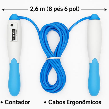 Corda De Pular Ajustável Com Contador Cabo Ergonômico