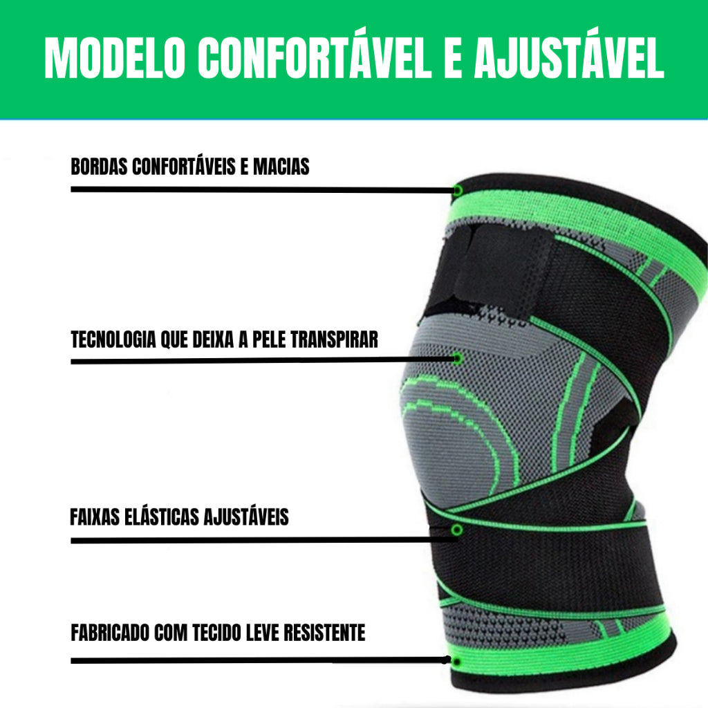 Joelheira de Compressão Ortopédica Ajustável Alívio de Dor Tensor Proteção Esportes